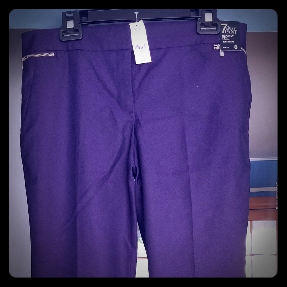 7th Ave Pants Runway Fit, Slim Flare Size 8